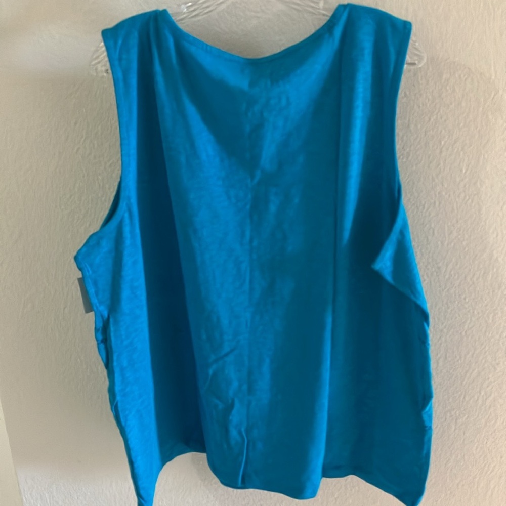 Talbots Eyelet Trim 100% Cotton Shell/Tank‎ Caribbean Sea Blue S 3X- NWT - Picture 3 of 7